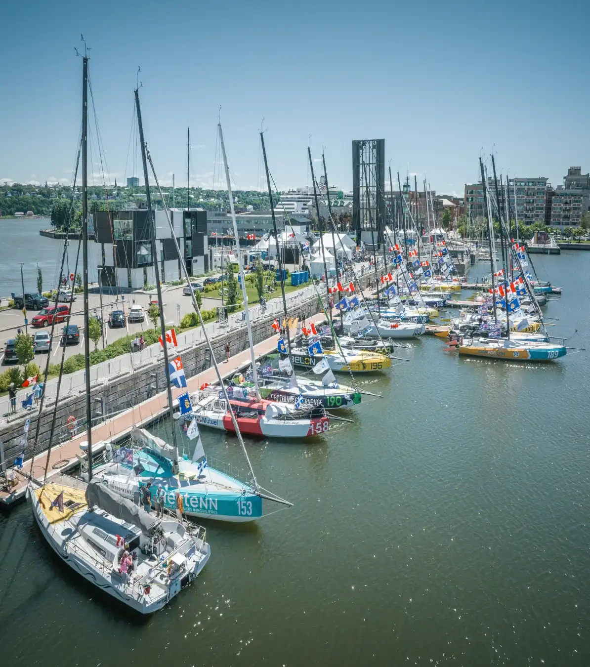 Image of sailing boat in the marina of the port